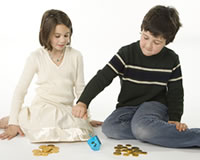 Hanukkah Children Playing.