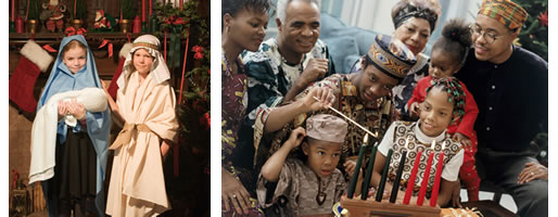 Christmas Children and Kwanzaa Family.